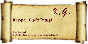 Kuppi Györgyi névjegykártya